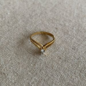 Estate Gold and  Diamond Simulant Ring